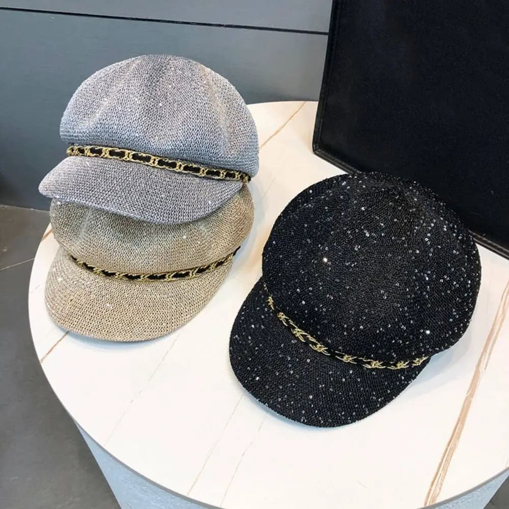 Cappello Ottagonale Versatile con Protezione Solare, Fibbia in Pelle, Paglia Intrecciata, Stile Classico, Traspirante, Primavera Estate