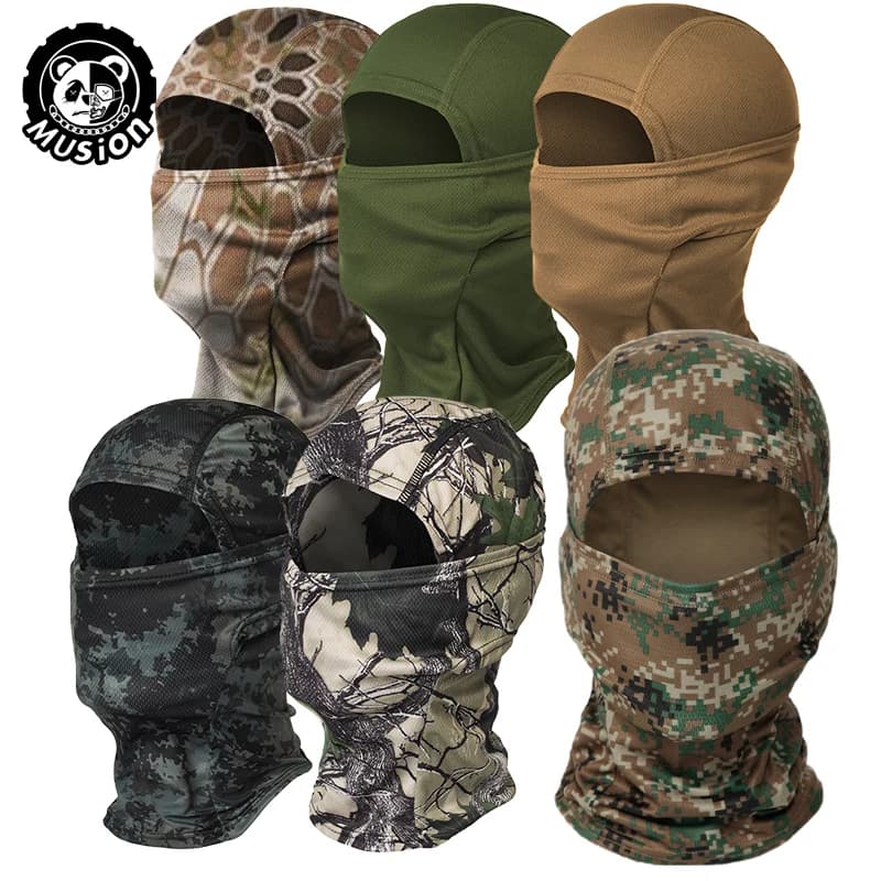 Camo Bandana Cappuccio Copricapo Passamontagna Maschera per la caccia in bicicletta resistente al vento