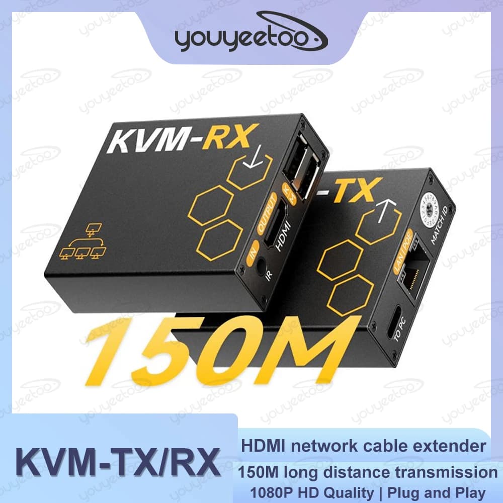 Link Pi KVM-TX/RX Cavo di rete HDMI Extender Audio Video a RJ45 Porta di rete Tastiera Mouse Telecomando Trasmissione 150M