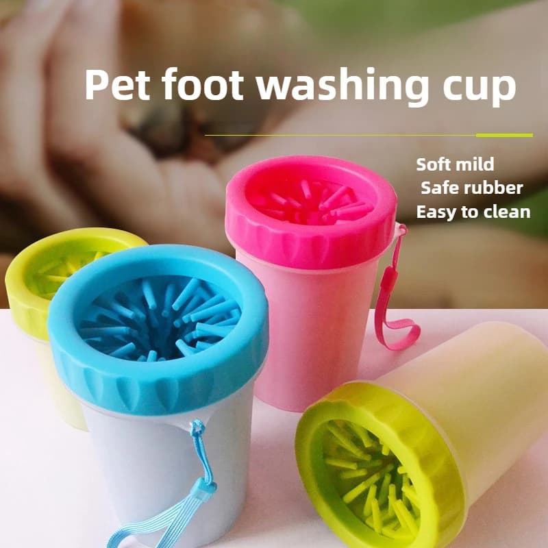 Detergente per zampe di cane Tazza per lavaggio piedi per cuccioli di gatto Rondella per zampe di animali domestici Nessun sfregamento Detergente automatico per piedi Tazza per lavaggio piedi portatile efficace per animali domestici