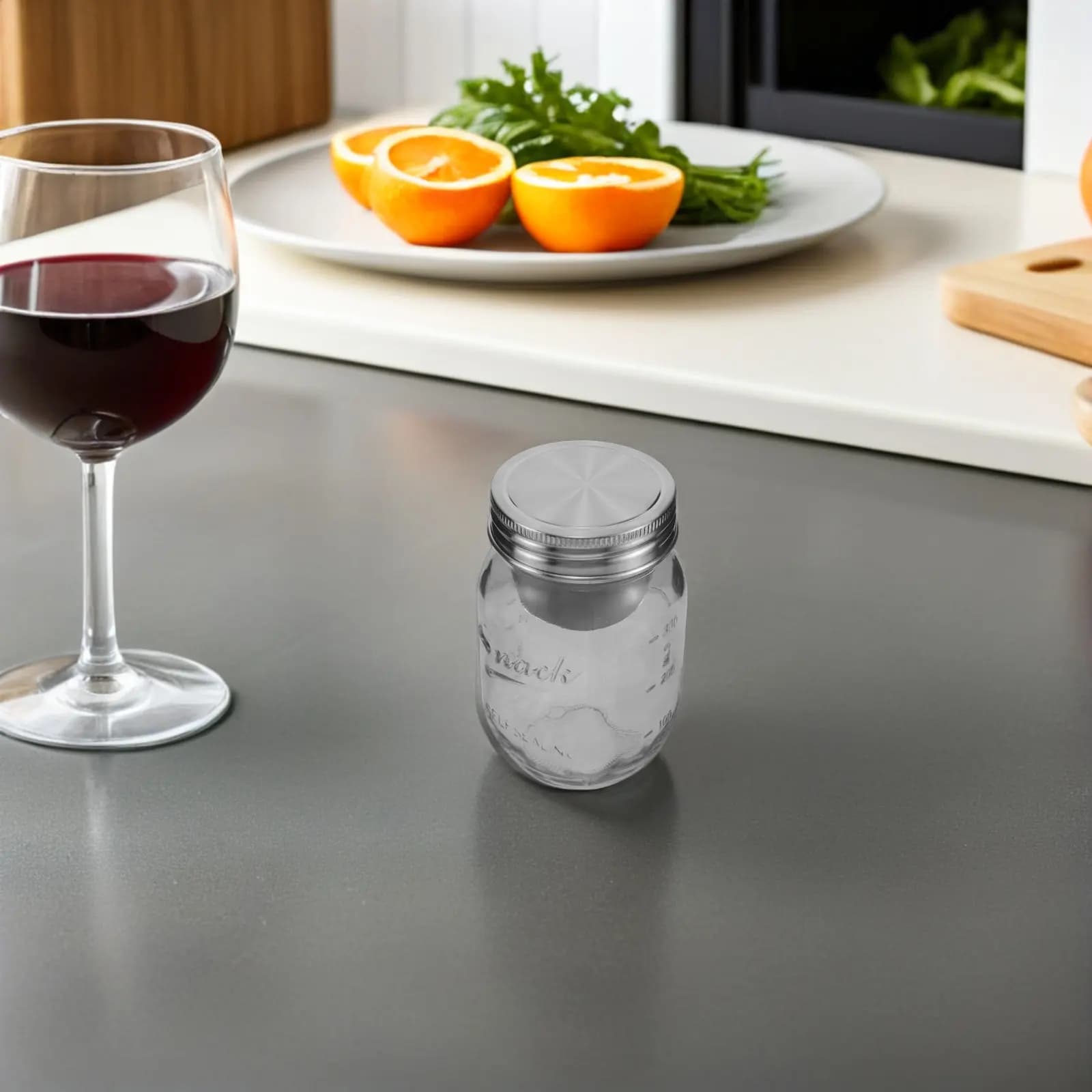 Barattoli in Vetro da 16 Oz per Preparazione Insalate con Coperchio, Contenitori Ermetici Trasparenti in Silicone per Salse, Organizzazione Frigorifero, Pranzo in Viaggio