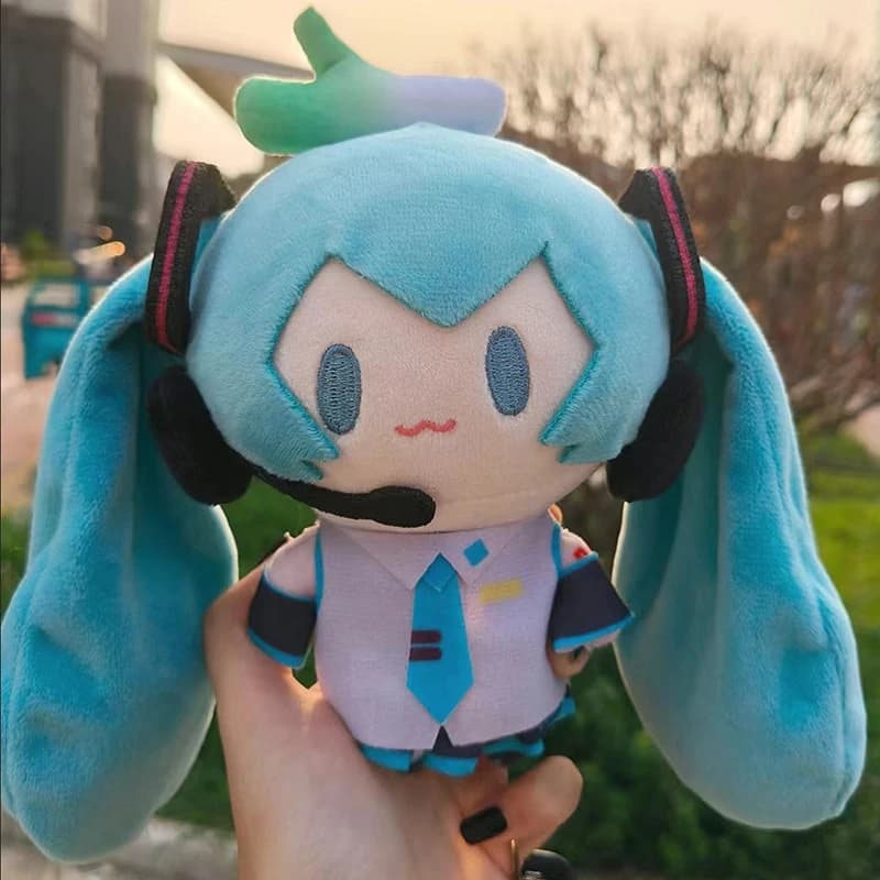 15cm Hatsune Miku Kawai Q Version Figure Plush Doll Anime peripheral Plush Fillet Toy Collection Pattern Ornament Toy Girls Gift