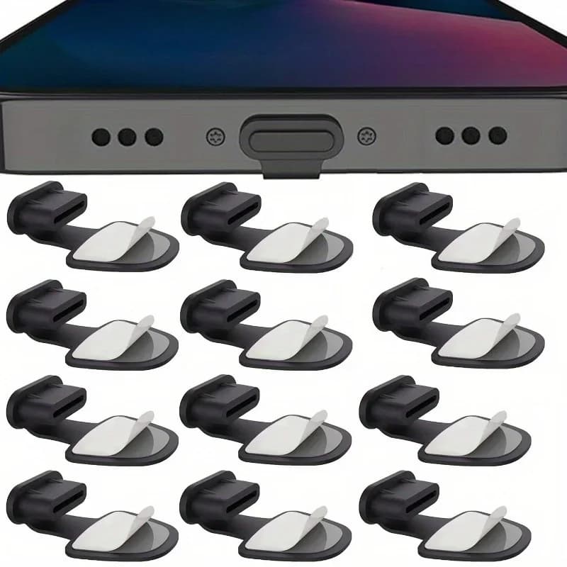 6 pezzi porta di ricarica tappo antipolvere tappi antipolvere in silicone copertura tappo anti-smarrimento per iPhone Samsung Xiaomi protezione porta USB tipo C/Ios