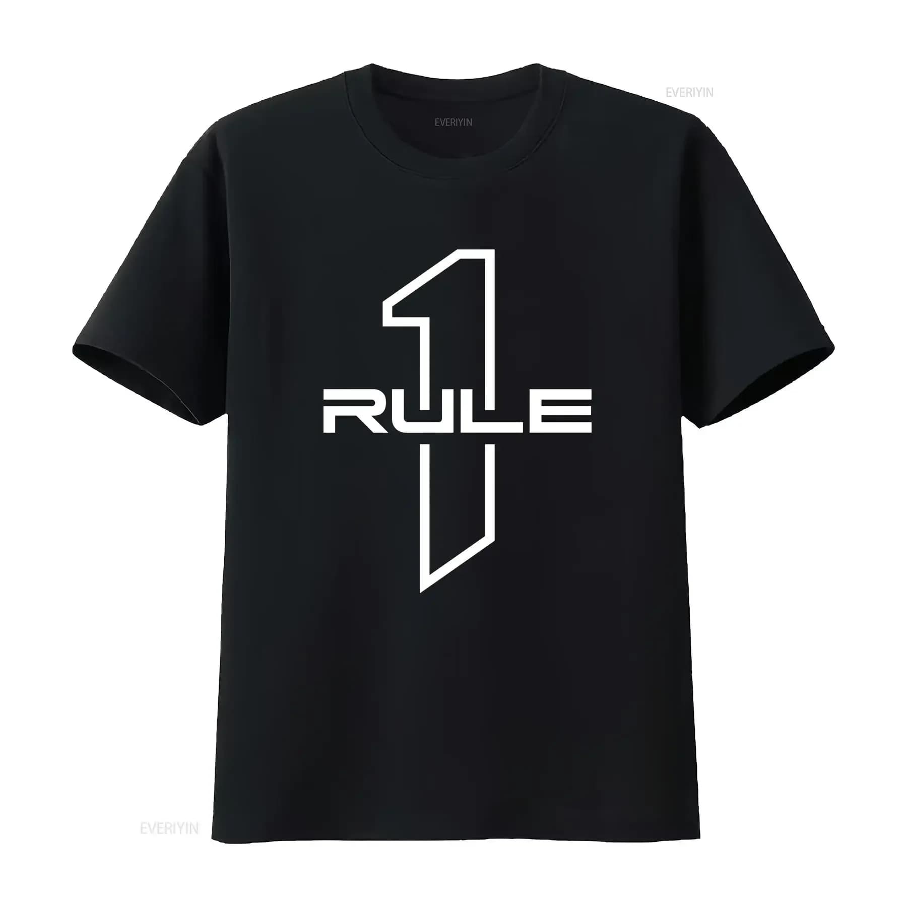 RULE 1 Protein Powder T shirt vintage Washed Comfortable Versatile homme fashion Casual Breathable Stretched Soft Stylish