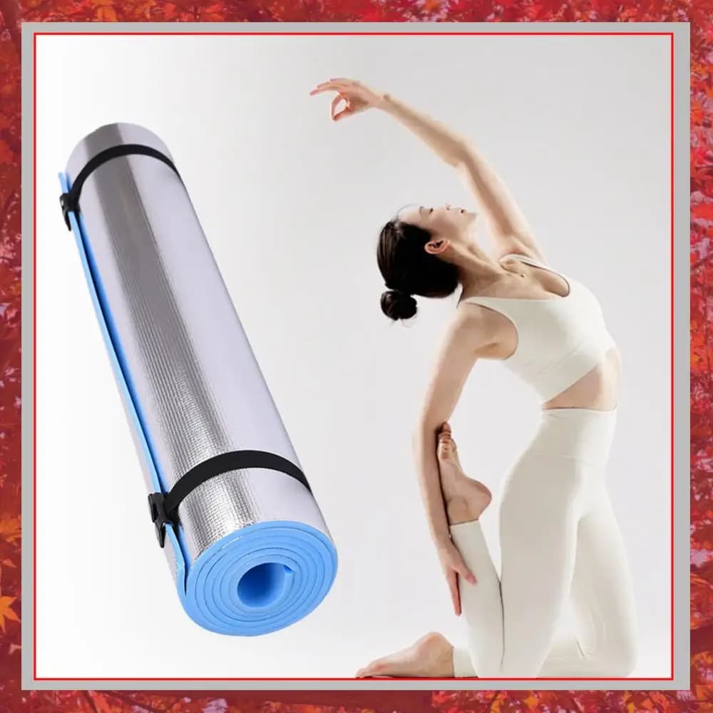 Waterproof yoga mat with aluminum membrane, exercise mat, thickened camping mat, portable and multifunctional for fitness exercises