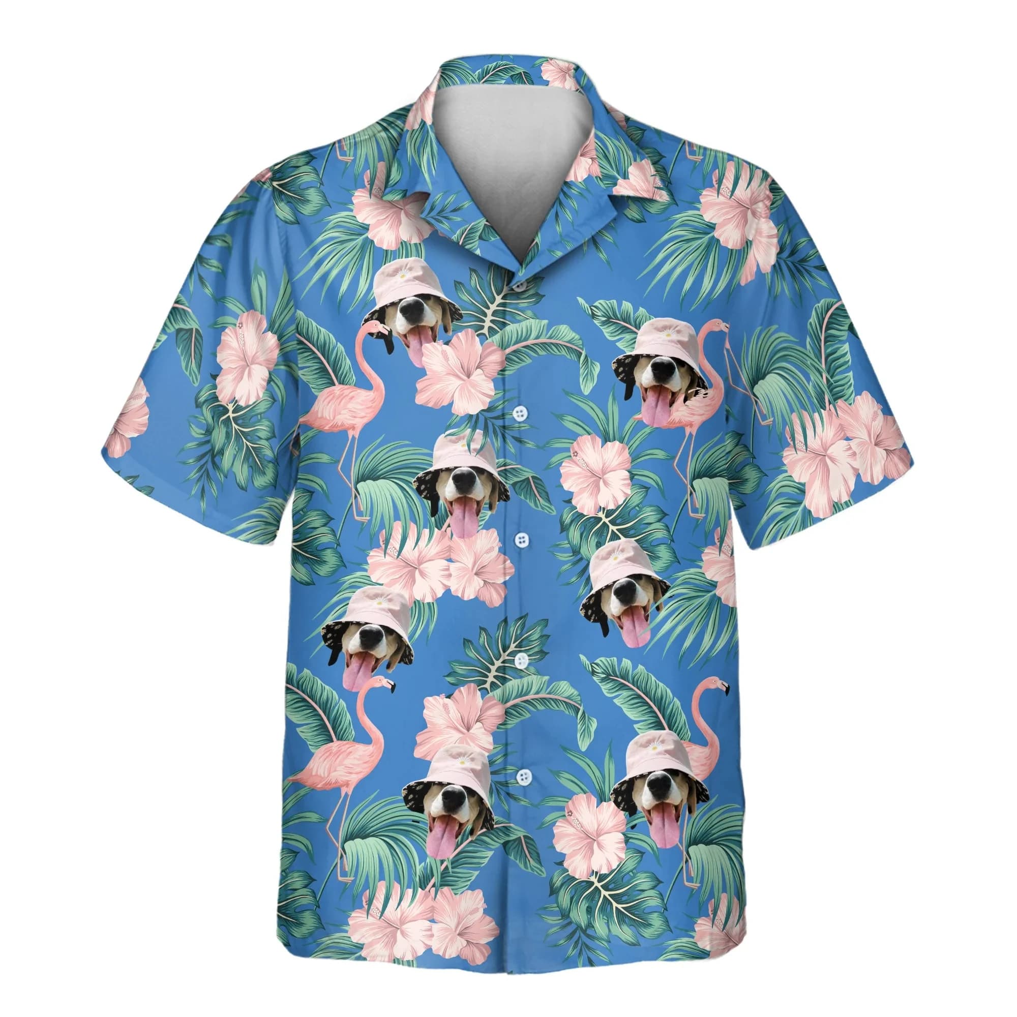 Custom Cat Face Hawaiian Shirt Personalized Pet Cat Dog Photo Palm Tree Ocean Island Print Aloha Shirts New Summer Beach Camisa
