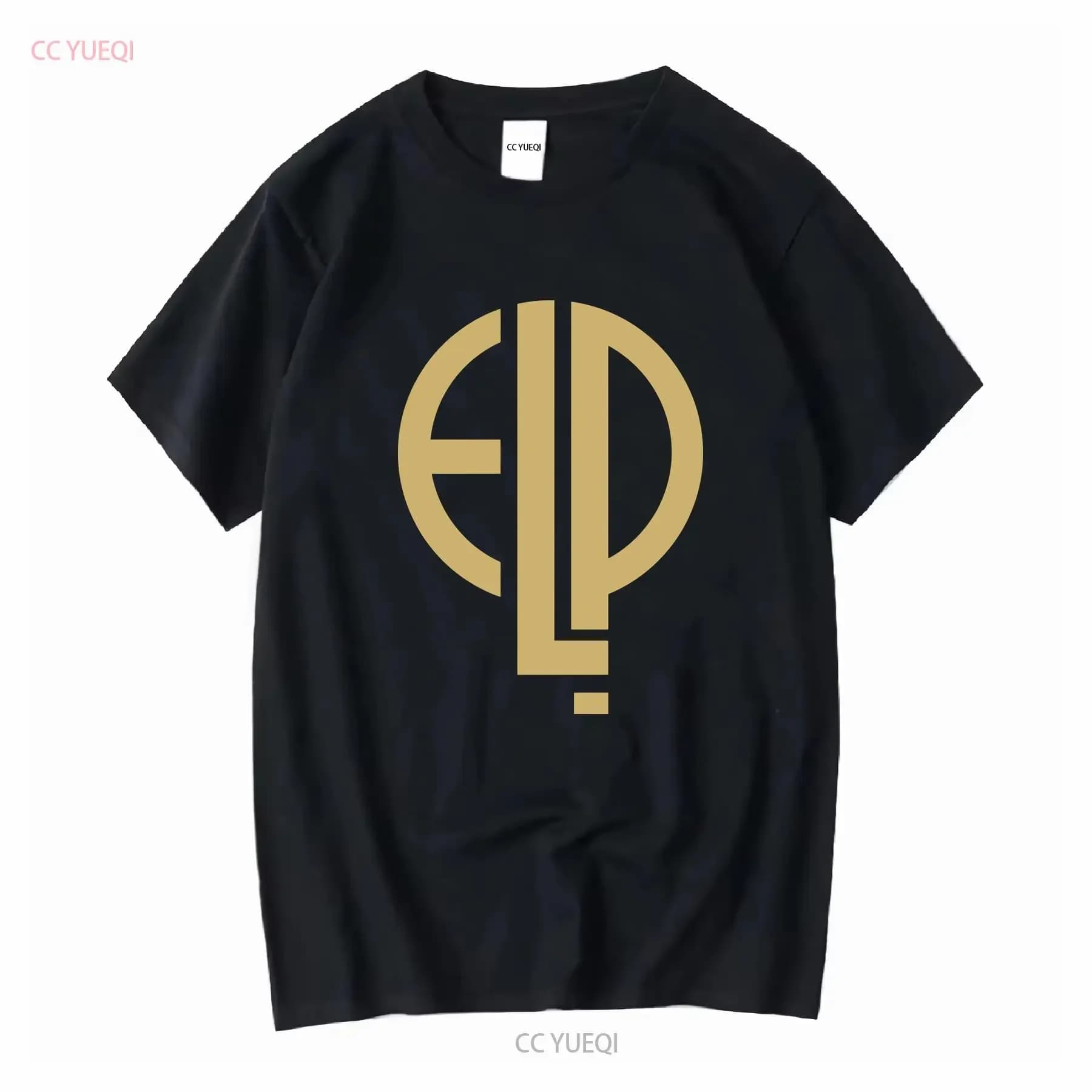 EMERSON LAKE PALMER ELP Maglietta nera con logo ad alta tensione NUOVA grafica vintage lavata piccola S Abiti eleganti firmati di moda