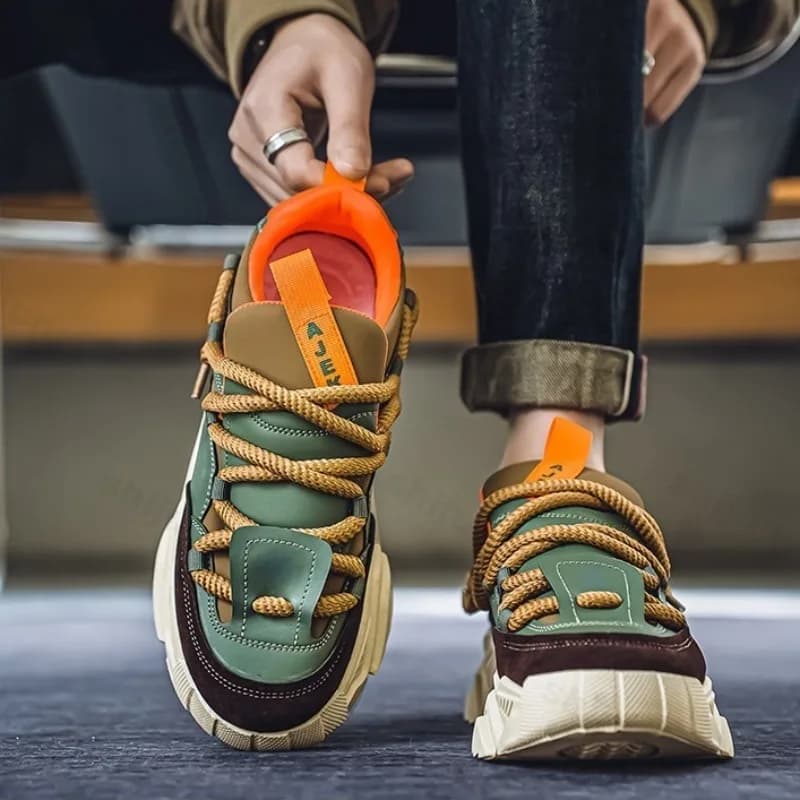 2025 casual sports shoes spring Fashion men Trendy Breathable Comfortable shoes with thick sole Sneakers low versatile and robust