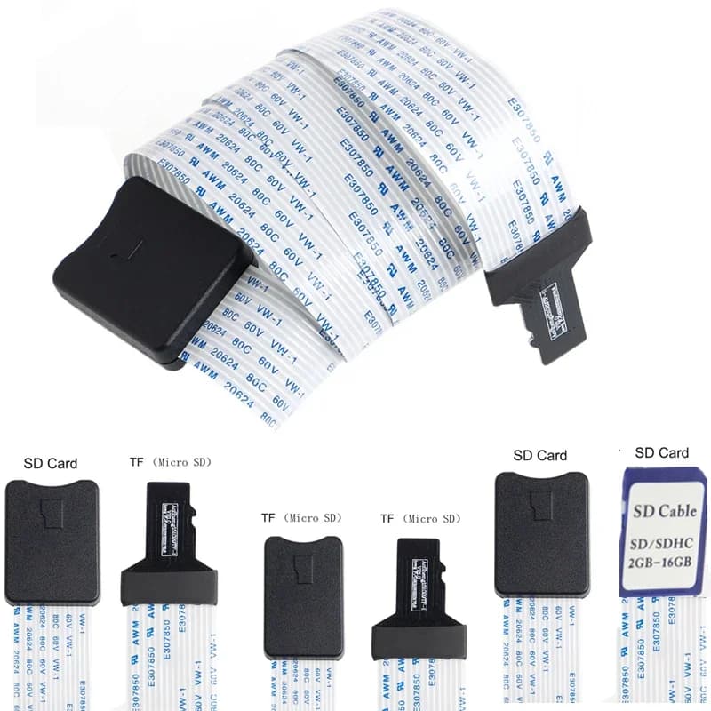 Lettore adattatore prolunga per cavo di prolunga flessibile da 48CM/60CM SD card femmina a TF micro SD maschio (da SD a SD, da TF a TF)