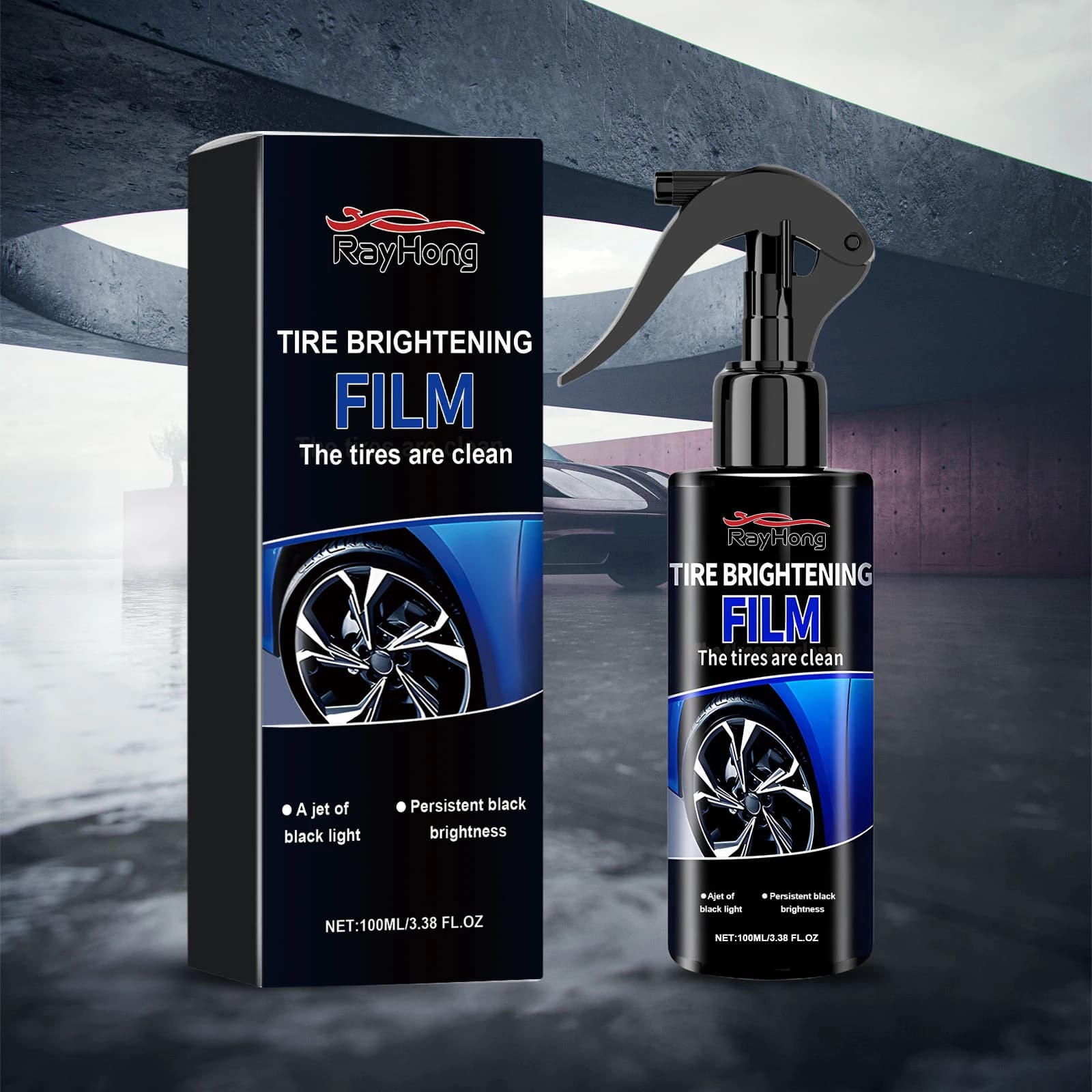 100ml Auto Pneumatico Lustro Rivestimento Spray Pneumatico Agente di Ristrutturazione Ruota Auto Lucidatura Sbiancante Adatto per Auto Moto Biciclette