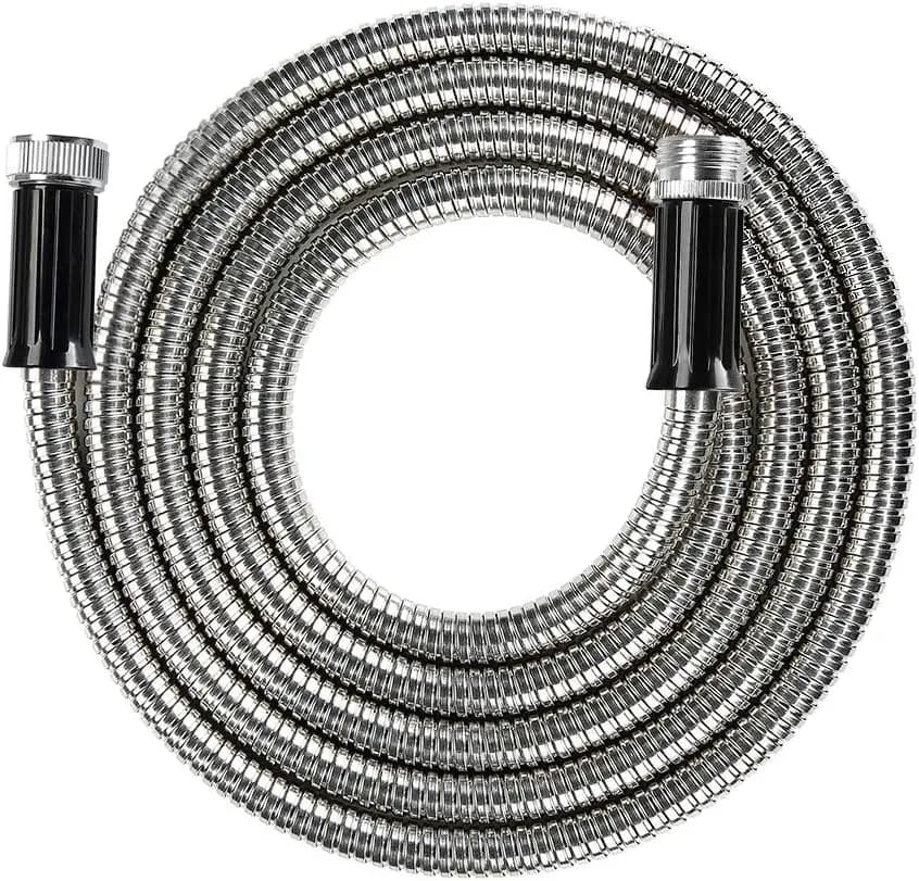 Stainless Steel Garden Pipe 10ft, 304 Steel Water Pipe for Camper, Camping, Dehumidifier Shock Absorber