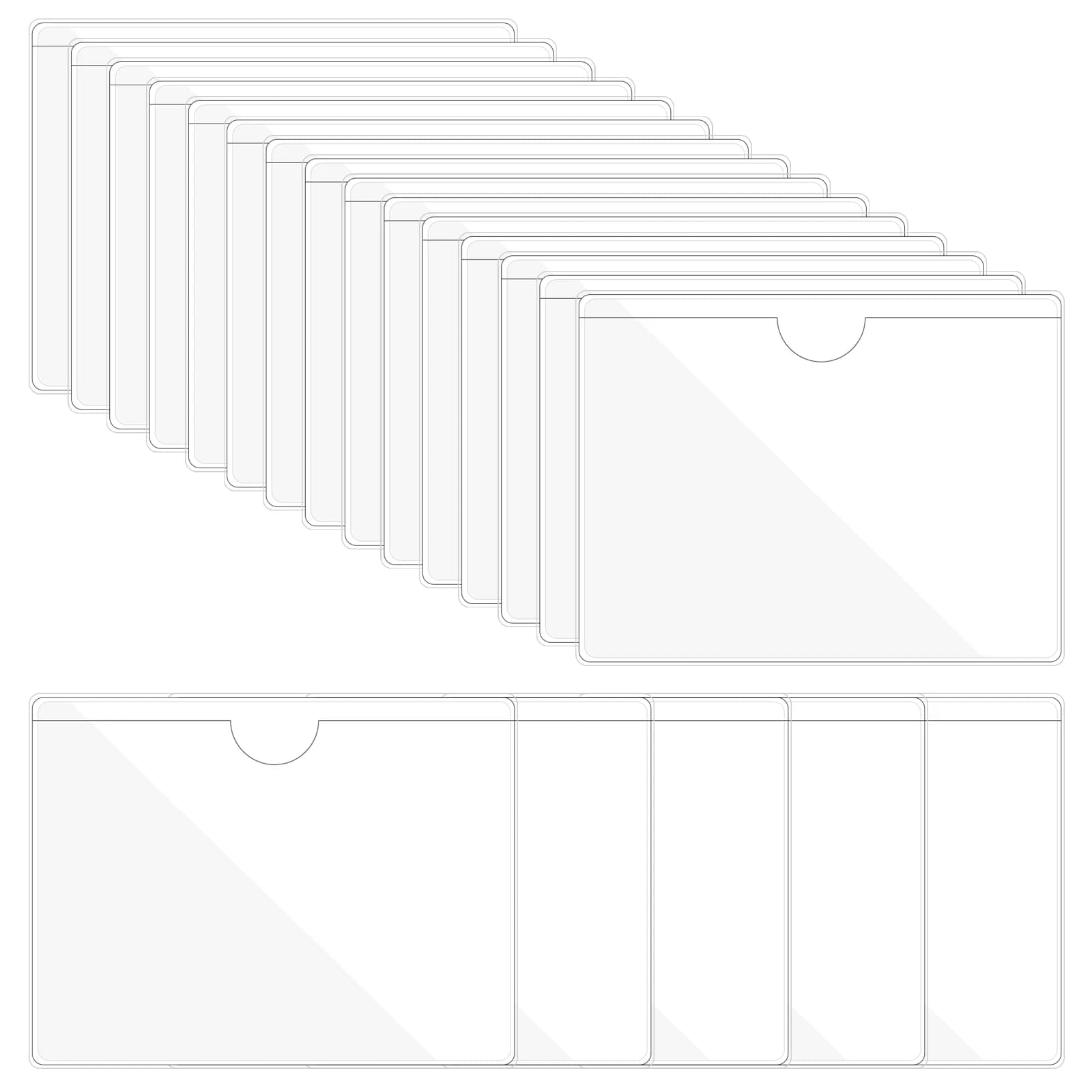 20/30 pezzi porta etichette autoadesivo tasche per carte maniche porta etichette porta carte trasparenti per biblioteca con apertura superiore per schede indice