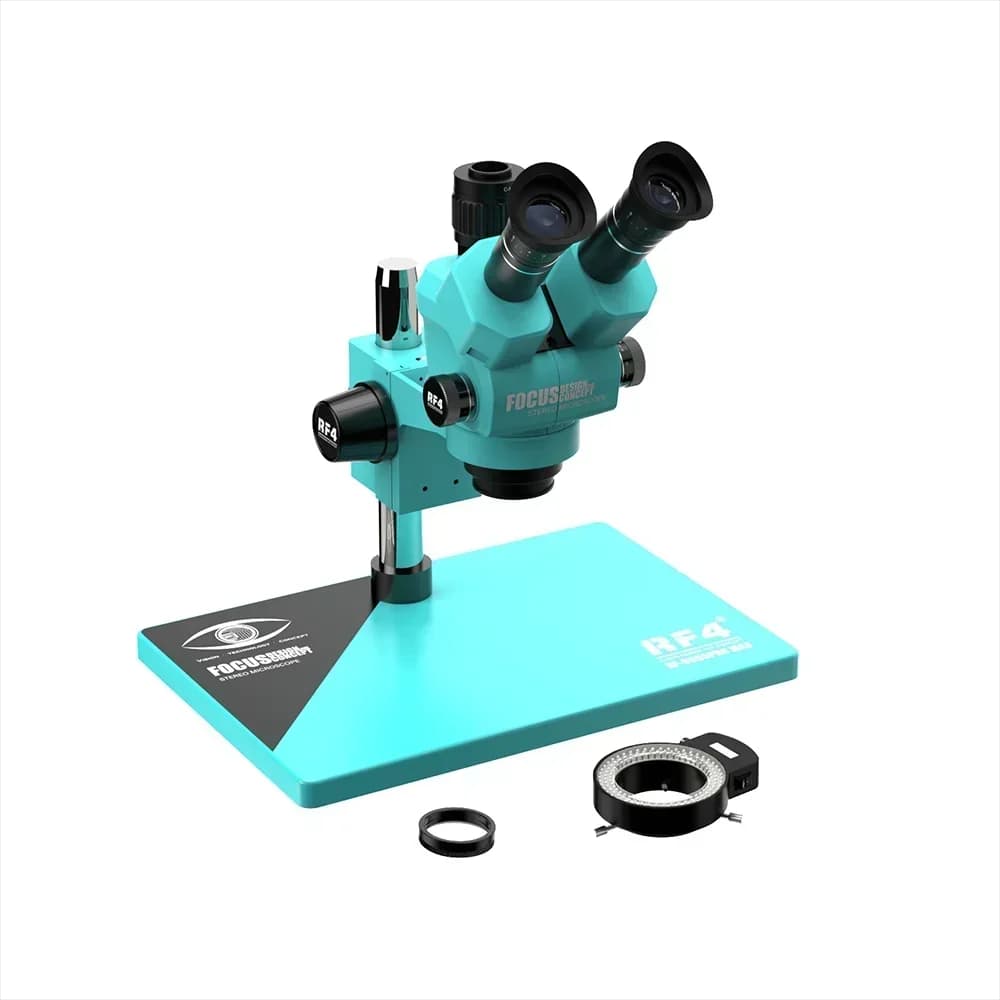 Microscopio trinoculare RF4 6555PRO MAX Continuo 6.5X-55X Acciaio 144 LED Anello luminoso Accessori per telefoni cellulari Microscopio digitale