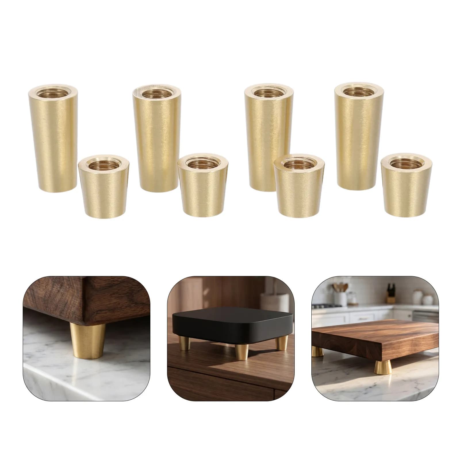 8pcs Cutting Board Feet Non Slip Cutting Blocks Legs Pads Copper For Kitchen Furniture And Appliances Protection For Furniture