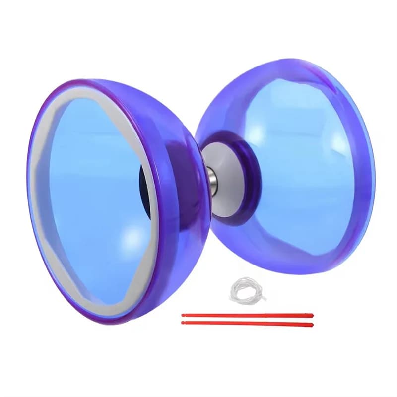 Diabolo MACH-Triple Bearing con Doppia Ruota in Gomma Morbida per Bambini, Set da Gioco per Esterni in TPU Cristallo