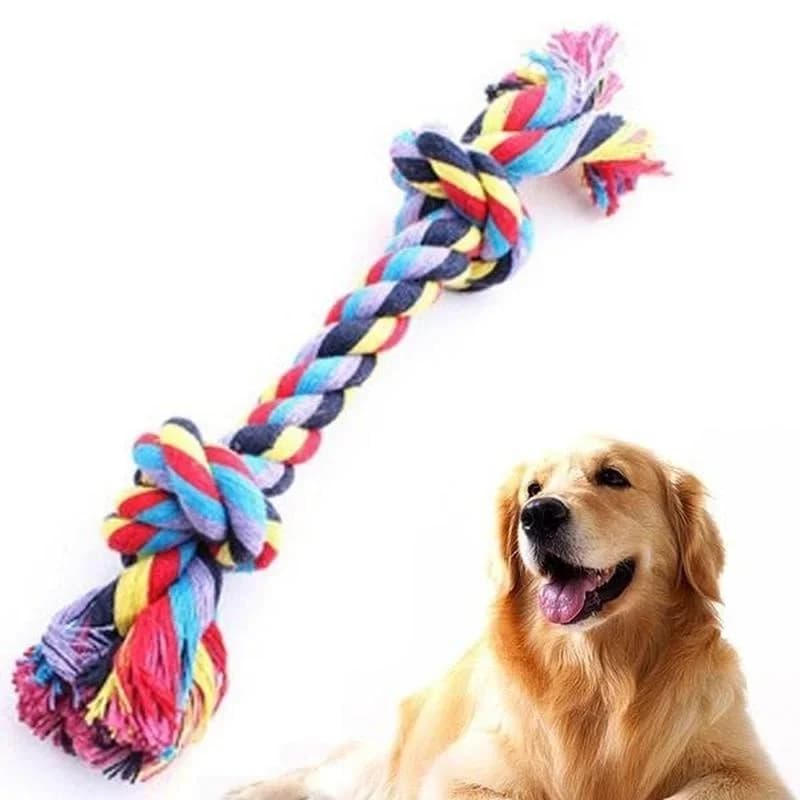 Giocattoli colorati per cani a doppio nodo Giocattoli durevoli per la dentizione dei cuccioli per cani di piccola taglia che corrono prodotti per animali domestici giocattolo da masticare