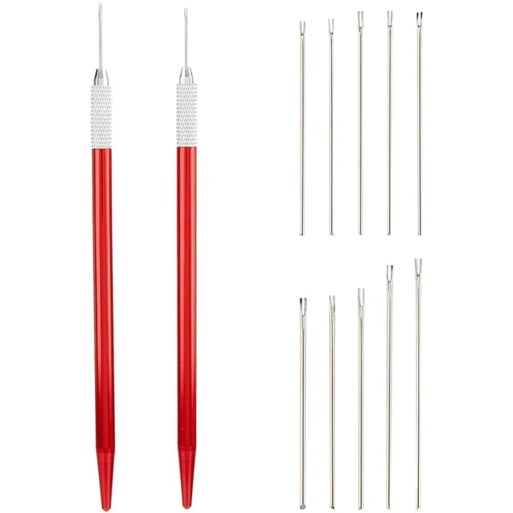 Supporti per Radici dei Capelli con 2 Strumenti per Reroot e Rehair e 12 Aghi in Acciaio Inossidabile 30.5-34mm, Accessori per Parrucche