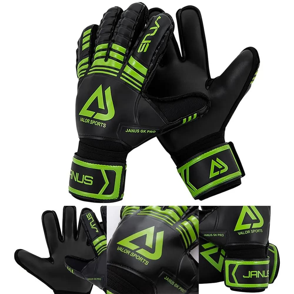 Guanti da portiere con protezione per le dita Guanti da calcio in lattice antiscivolo resistenti all'usura Paramani Guanti sportivi durevoli per adulti/giovani/bambini