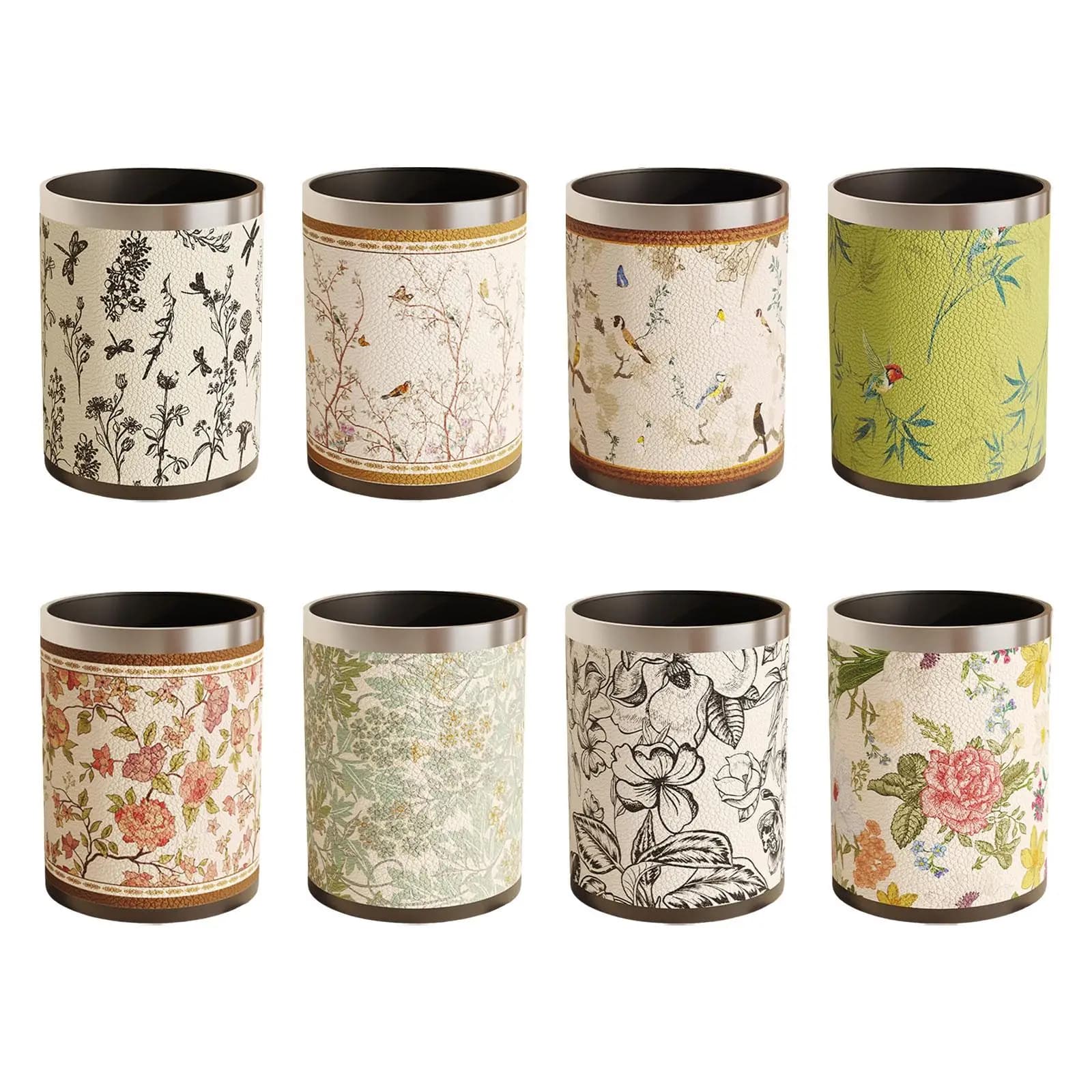 Pattumiera in pelle PU, contenitore per rifiuti, lusso, cestino per rifiuti, contenitore per la polvere da cucina