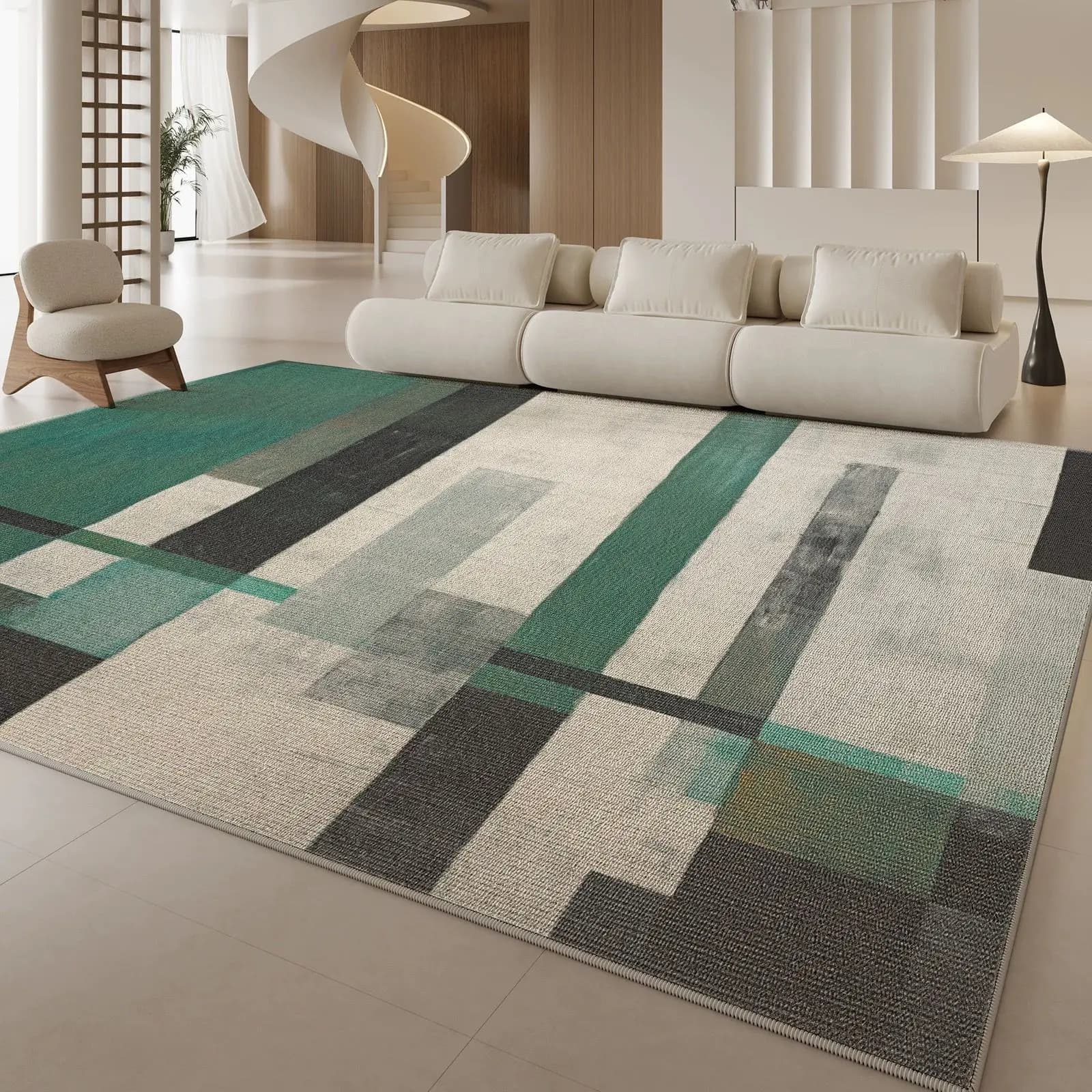 VIKAMA Moderno Nordico Lusso Loop Pile Tappeto Shaggy Tappeto Extra Large Tappetino per Divano Soggiorno Camera da letto Anti-Sbiadimento Decorazioni per la casa