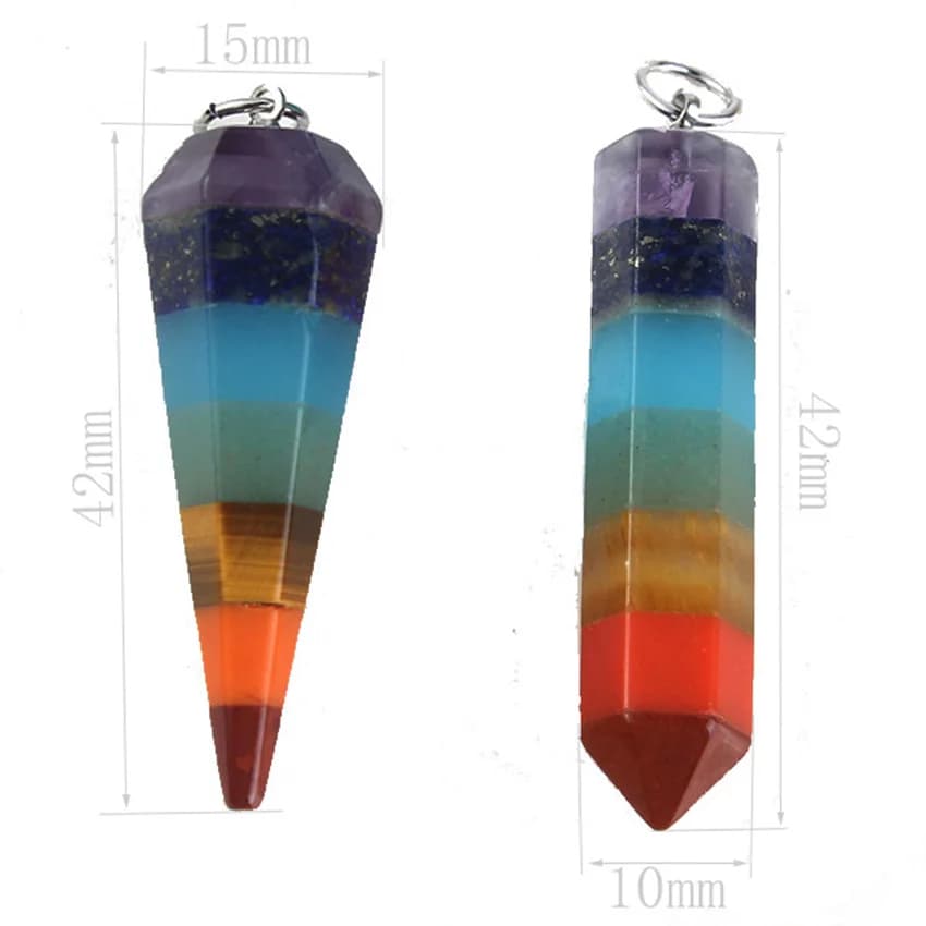Penduli di pietra esagonale di cristallo per rabdomanzia Divinazione Chakra di guarigione naturale Pendolo di quarzo Penduli di amuleto spirituale