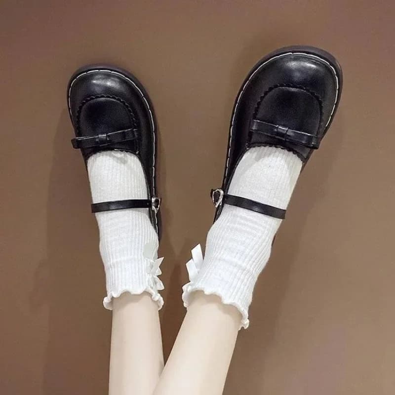Scarpe da donna Tacco basso Elegante pelle Casual Piccole uniformi con fiocco Donna Appartamenti Social Cheap Liquidation Discount 2025 Trend