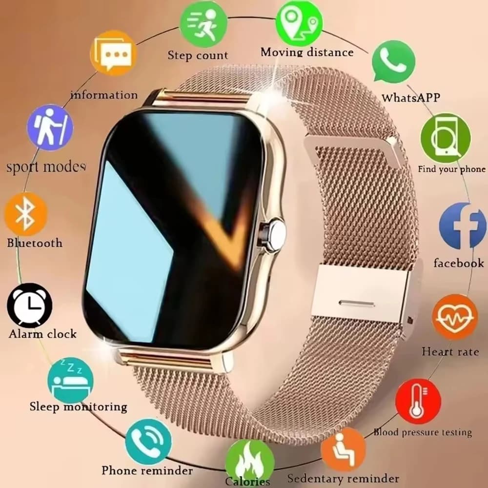 Smartwatch Android 2026 con Schermo HD da 1,83 Pollici, Chiamate Bluetooth, Monitoraggio Ossigeno nel Sangue/Pressione, Orologio Intelligente per Donne e Uomini, Idea Regalo