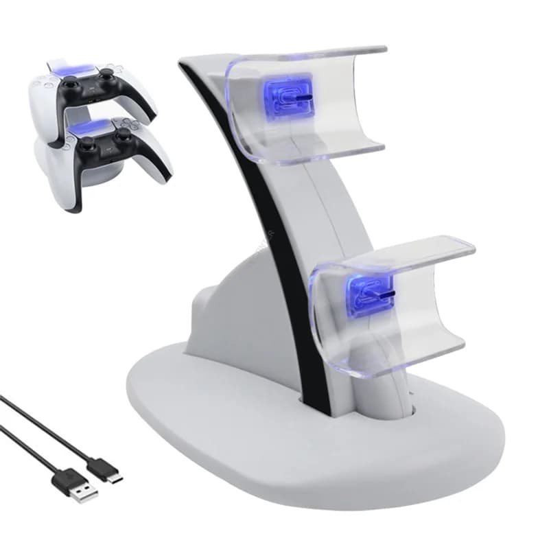Base di supporto per caricabatterie doppio rapido per controller Sony PS5 Supporto per base di ricarica per joystick wireless per accessori per gamepad PS5