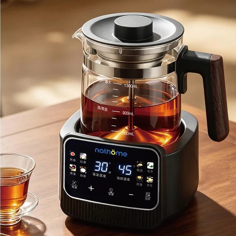 1.3L Smart Electric Kettle Multifunction Steam Teapot Temperature Control Health Pot Office Glass Flower Teapot Auto Keep Warm