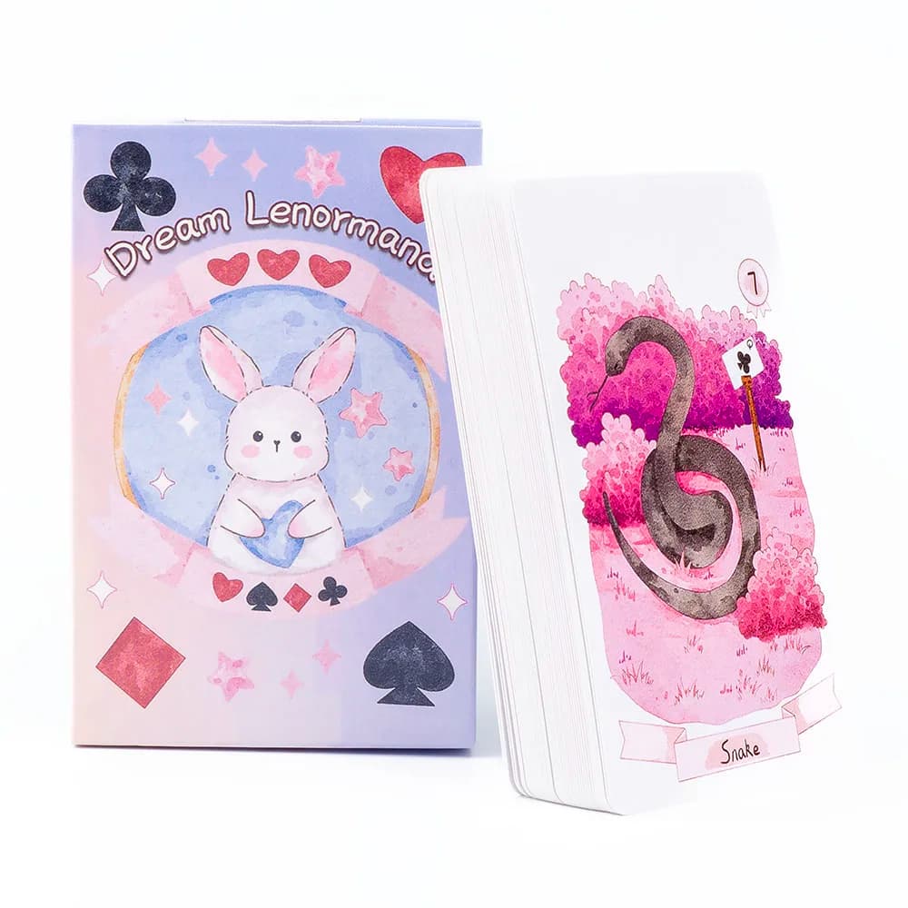 Mazzo di tarocchi Rana Psychic Dream Lenormand 42 pezzi Mazzo di carte Oracle mago Mazzo di profezie Lenormand 8,9 * 5,7 cm