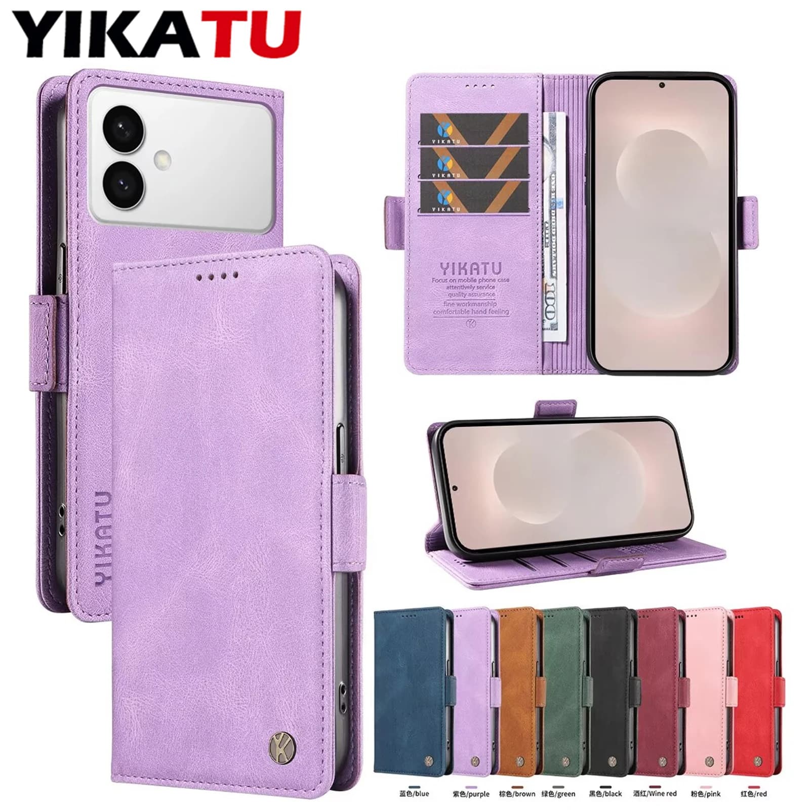 Custodia a Portafoglio Antiurto per Samsung Galaxy F62 F23 F22 F15 M35 M32 M23 M22 M15 M10S M10 M80S M62 M56 5G M55 Xcover7 A510 A310