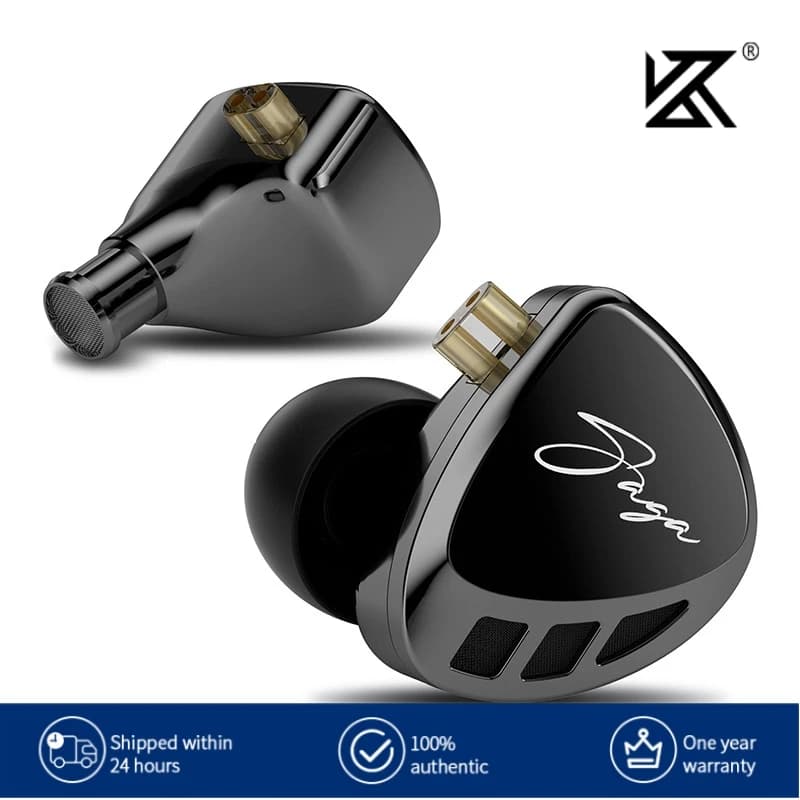 Auricolari In-Ear KZ Saga con due diverse impostazioni sonore, cuffie HiFi stereo con bassi potenti, auricolari sportivi e da gaming con cavo a 2 pin.