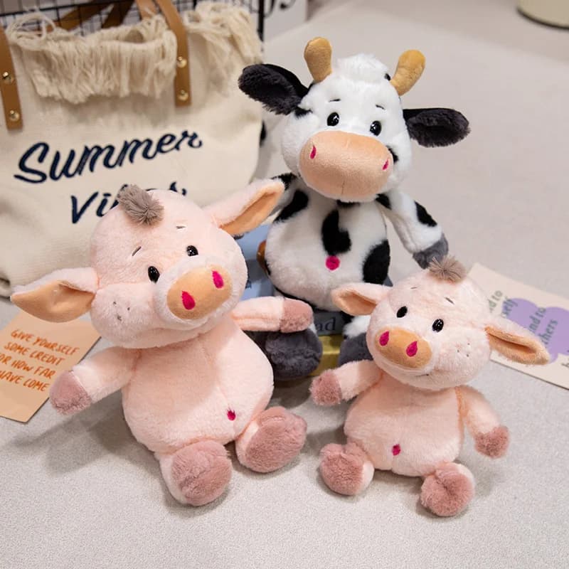 23 cm Ranch Mucca e Maiale Giocattoli di peluche Film Animali di peluche Simpatiche bambole di bovini per bambini Regali di compleanno Decorazione della casa Regalo di Natale