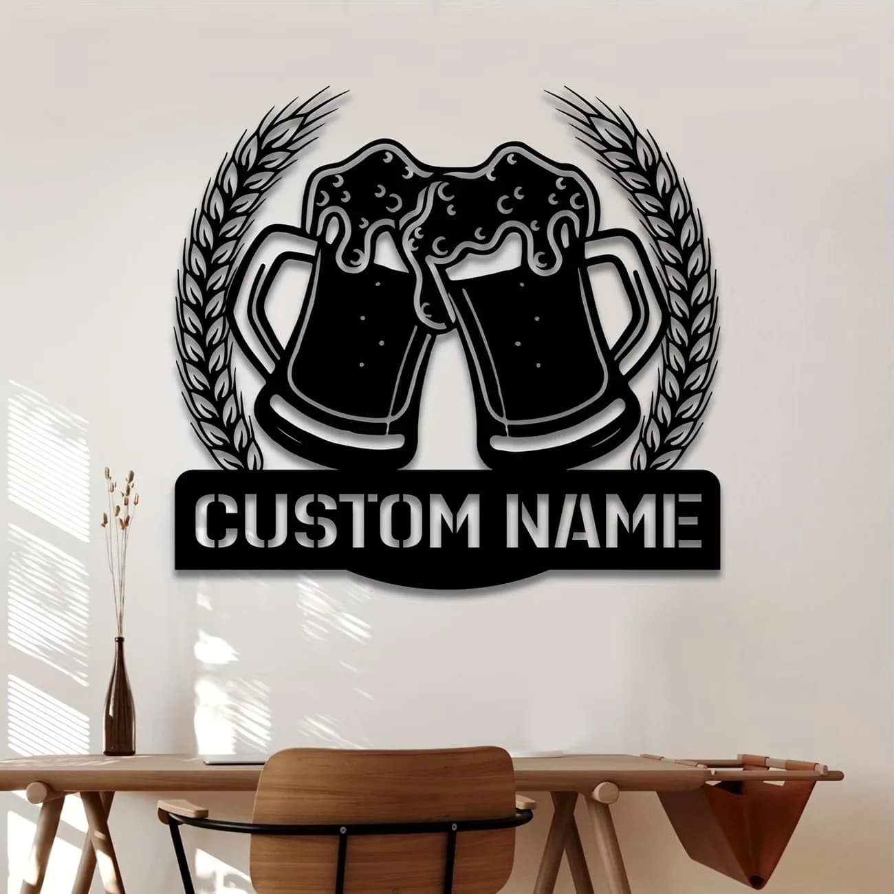 Decorazione Murale in Metallo Personalizzata per un Bar della Birra Boccali da Birra Personalizzati con Nomi, Decorazione per la Casa per Bevande Alcoliche