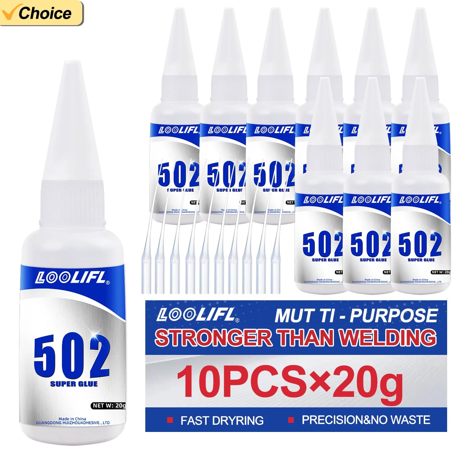 1-10Pcs 502 Super Adhesive Multi-Functional Adhesive, Used for Metal, Plastic, Daily Maintenance, DIY Small-Scale Process Repairs 20g