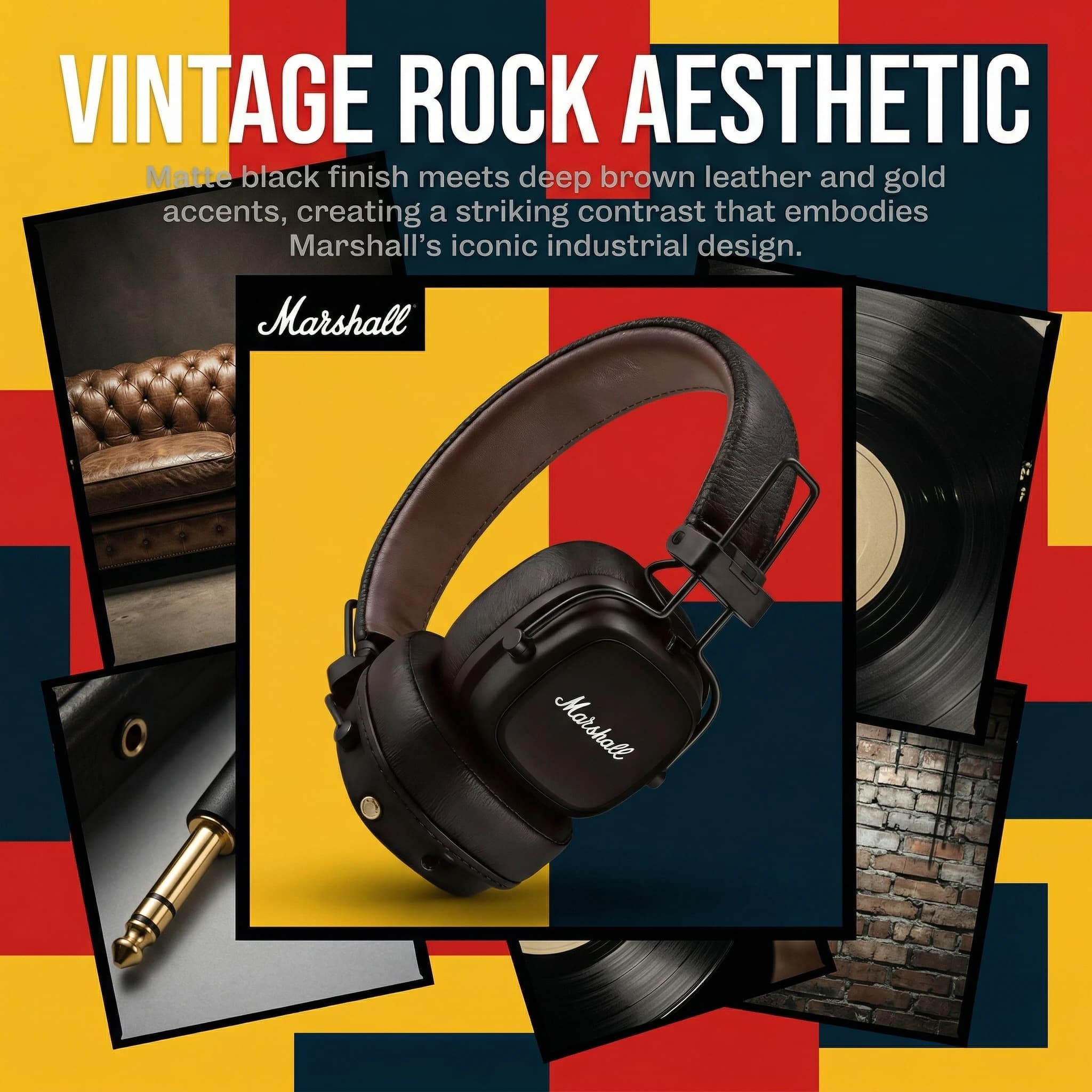 Cuffie Wireless Bluetooth Marshall Major V 5 On-Ear con Audio Surround 3D, Bassi Profondi, per Sport, Gaming e Video