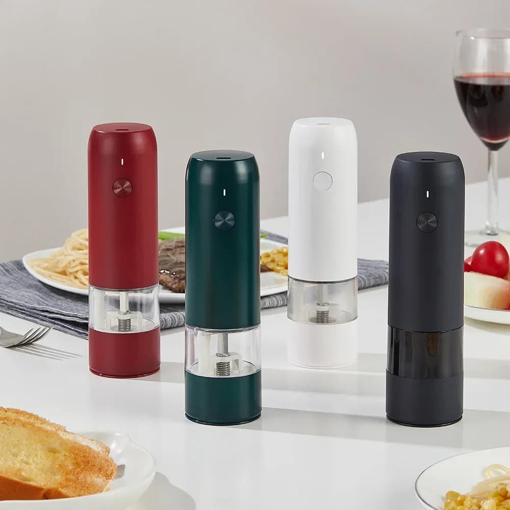 Utensili da cucina naturali nordici ecologici USB ricaricabile Macina sale e pepe elettrico set macina pepe spezie