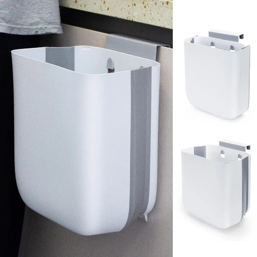 Pattumiera sospesa pieghevole da 3,2 galloni per porta dell'armadio Cucina Pattumiera per compost Pattumiera in plastica montata a parete per controsoffitto o Un