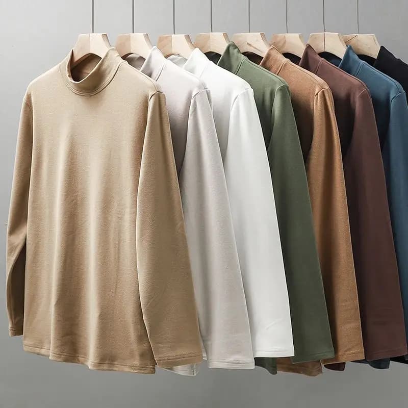 Intimo termico Top Donna Abbigliamento autunnale Camicia termica Collant invernali da uomo Collo semi-alto T-shirt a maniche lunghe slim fit