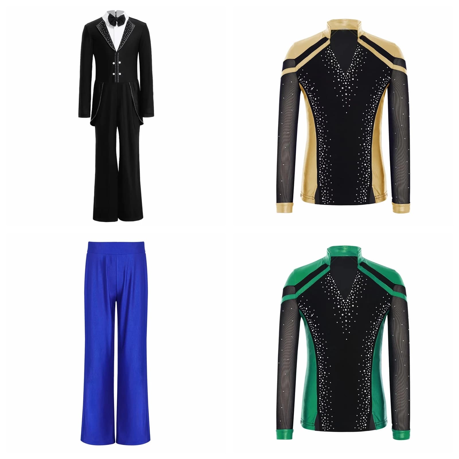 Costume da Gentiluomo per Pattinaggio su Ghiaccio per Bambini, Tuta da Ballo e Ginnastica per Ragazzi, Costume per Esibizioni di Pattinaggio Artistico