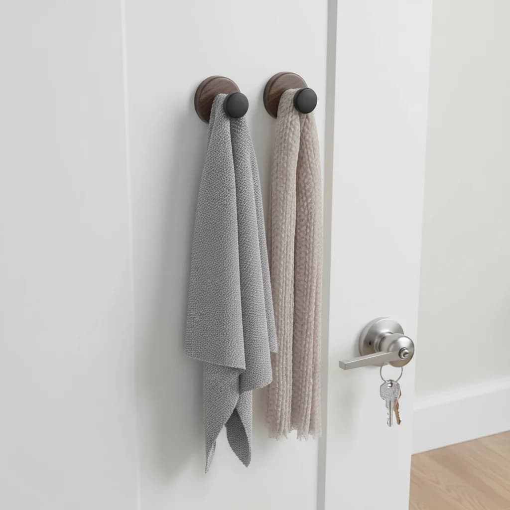 2pcs Suction Cup Hook Wooden Wall Hooks Bathroom Suction Cup Hooks For Hanging Hats Towels Robe Clothes Keys Bags