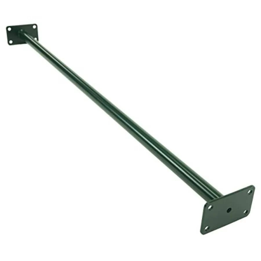Green outdoor traction bar for full body training, durable steel structure, anti-rust finish, ideal for gym and home use