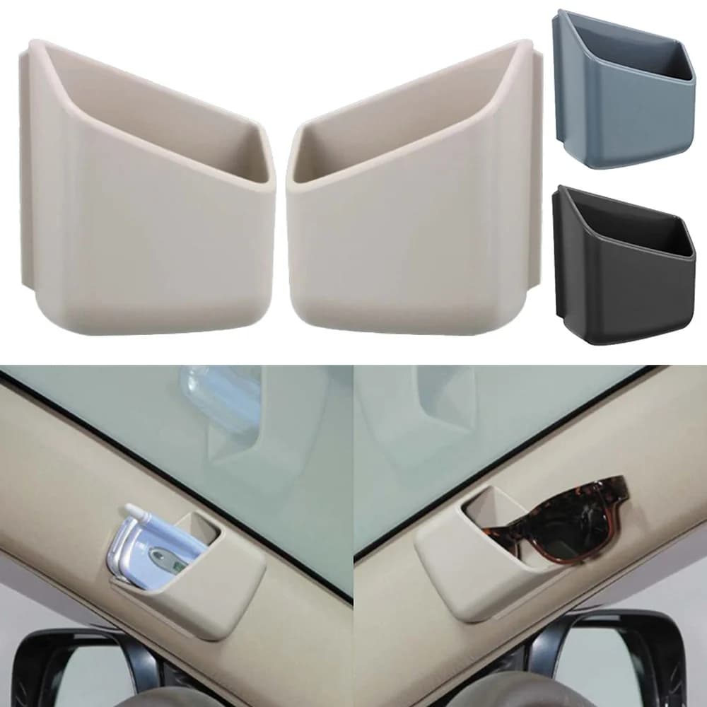 Organizzatore di occhiali da sole per auto Strumenti porta occhiali da vista 2 pezzi Scatole portaoggetti per organizer per telefono Porta accessori universali tascabili
