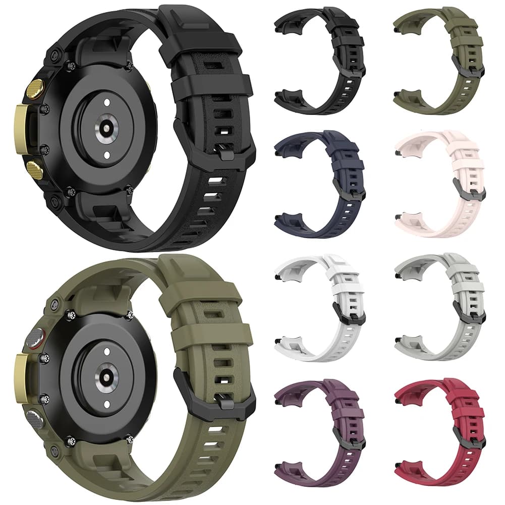 Waterproof Strap with Tools, Silicone Bracelet for Smartwatch, Sports Watches Accessories, Compatible with Amazfit T-Rex 2 A2169
