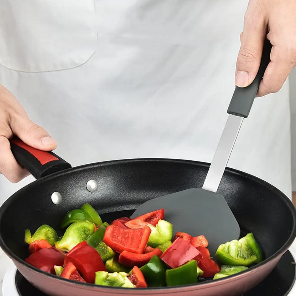 Premium silicone kitchen spatula with stainless steel core, frying blade for non-stick pans, wok spatula, kitchen tool