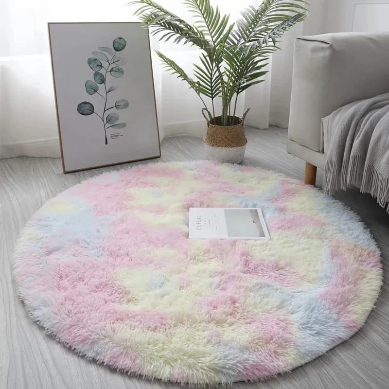 Tappeti rotondi in peluche super morbidi Tappeti bianchi soffici per soggiorno Decorazioni per la casa Camera da letto Decorazione della camera dei bambini Tappeti in pile spesso
