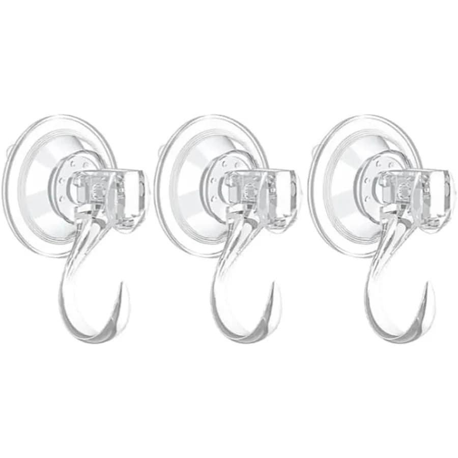 Confezione da 3 ganci a ventosa trasparenti Ganci per ghirlande riutilizzabili resistenti per finestre in vetro Porte lisce Ganci a ventosa impermeabili fo
