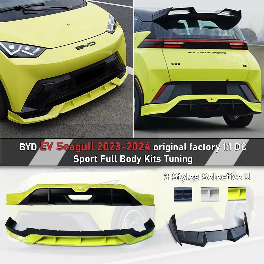 Kit Carrozzeria Completo DC Sport per BYD EV Seagull Dolphin Mini 2023-2025: Spoiler Anteriore, Diffusore Posteriore e Accessori per Aggiornamento Auto