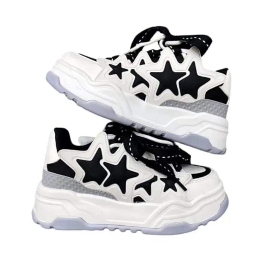 Scarpe da passeggio Star Shoes, sneakers carine da donna con suola spessa, scarpe Y2K, scarpe da passeggio con plateau piatto, stile Kawaii.