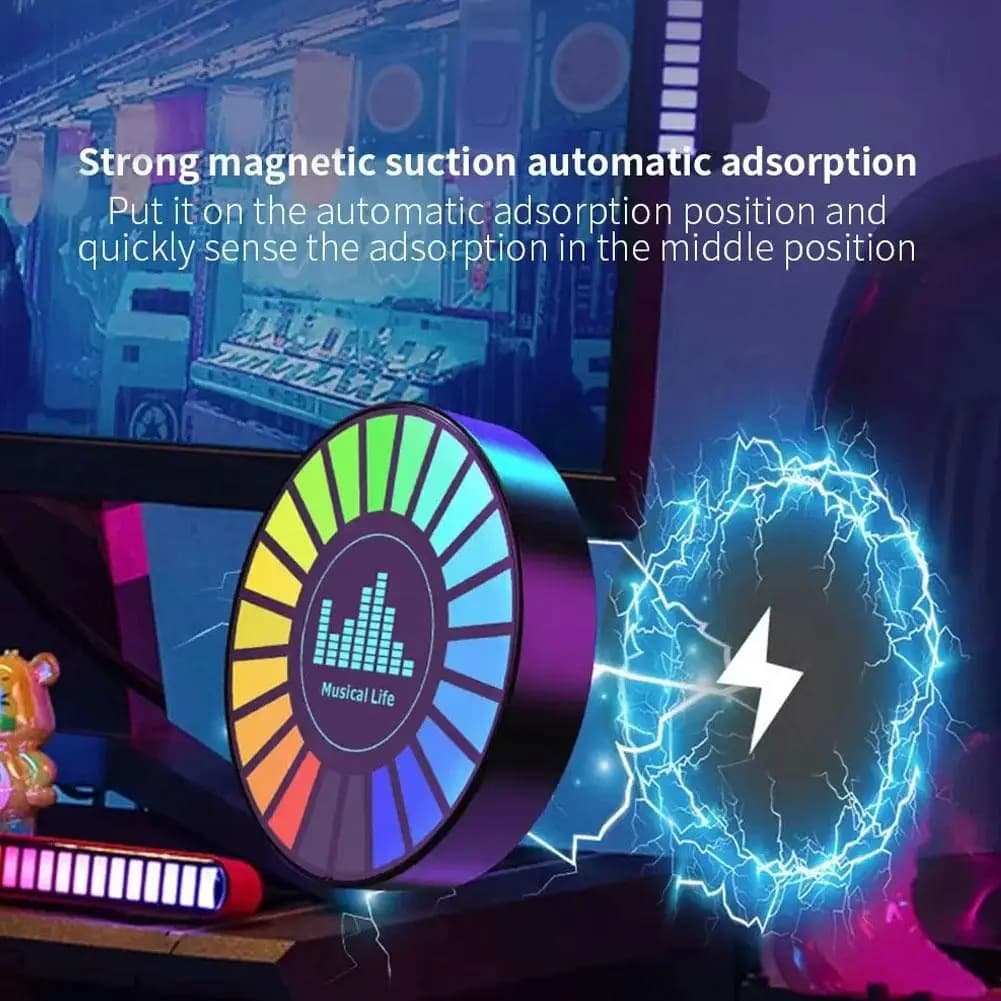 Smart RGB Pickup Lights LED 3D Environmental Lamp Sound Control Music Rhythm Lights Deodorant for Auto Gaming TV Creative Deco T8J0